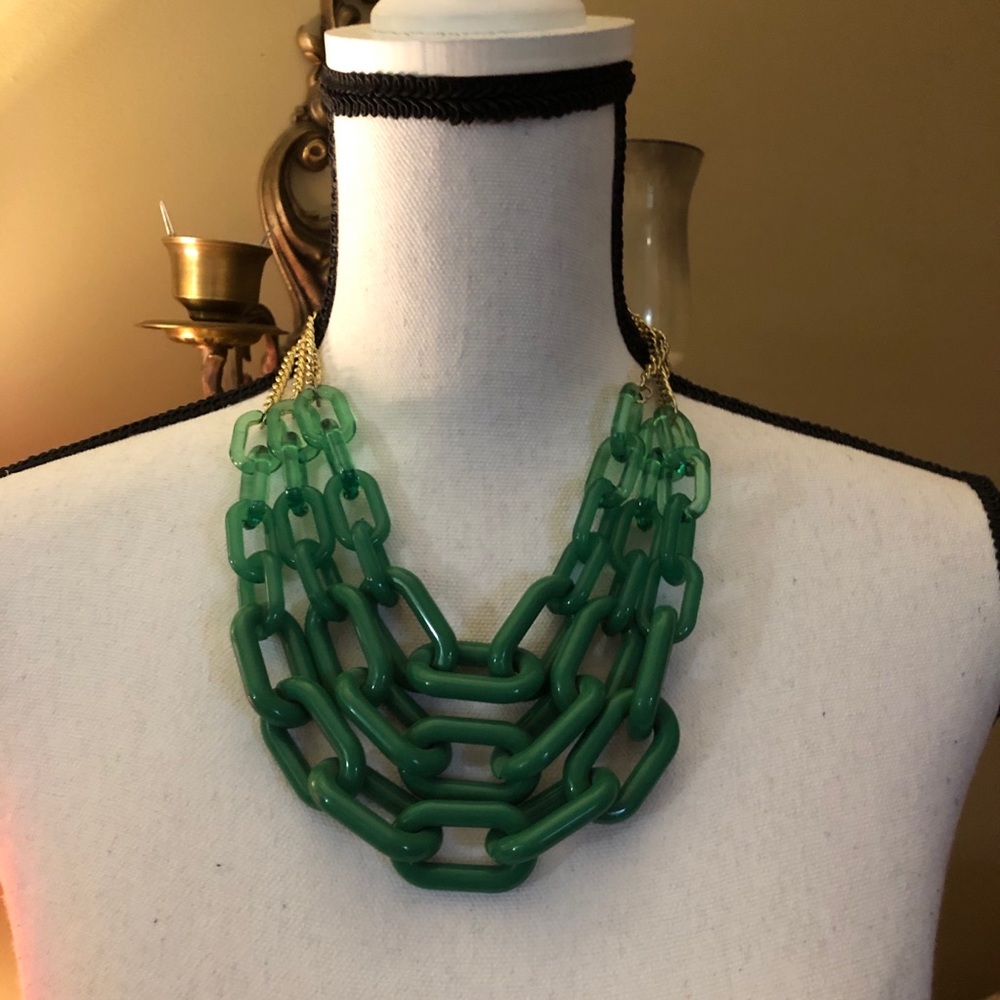 Green Ombré Chain Link Necklace